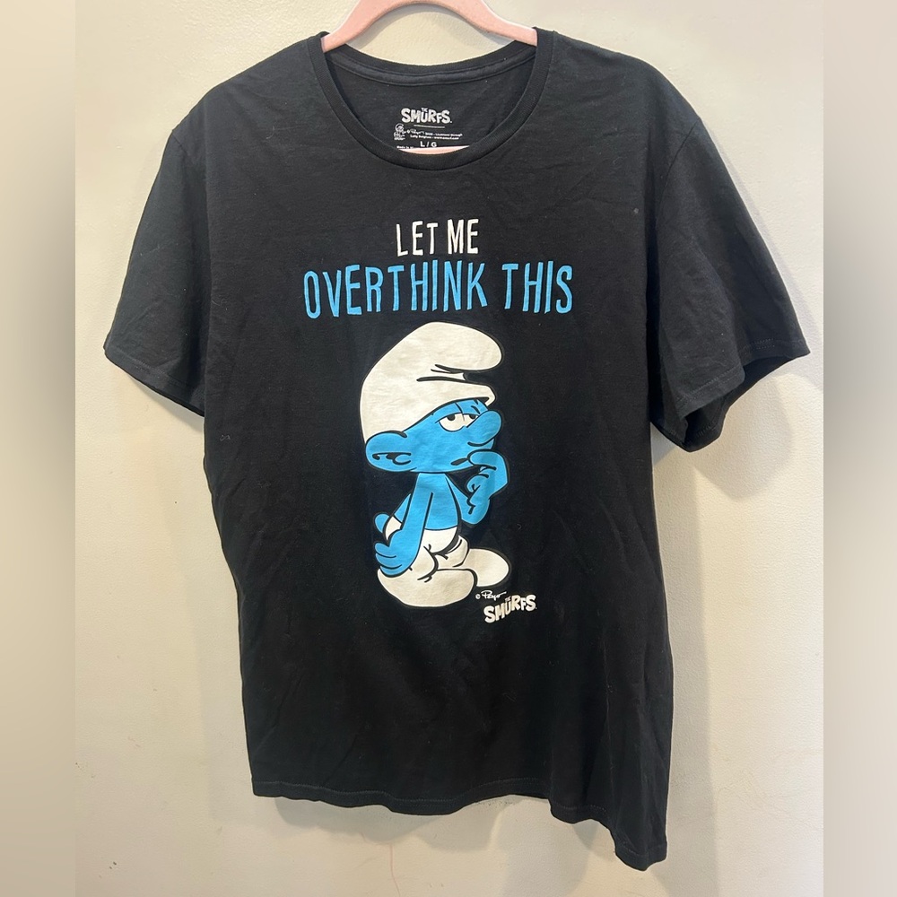 Large Black Smurfs Graphic T-Shirt